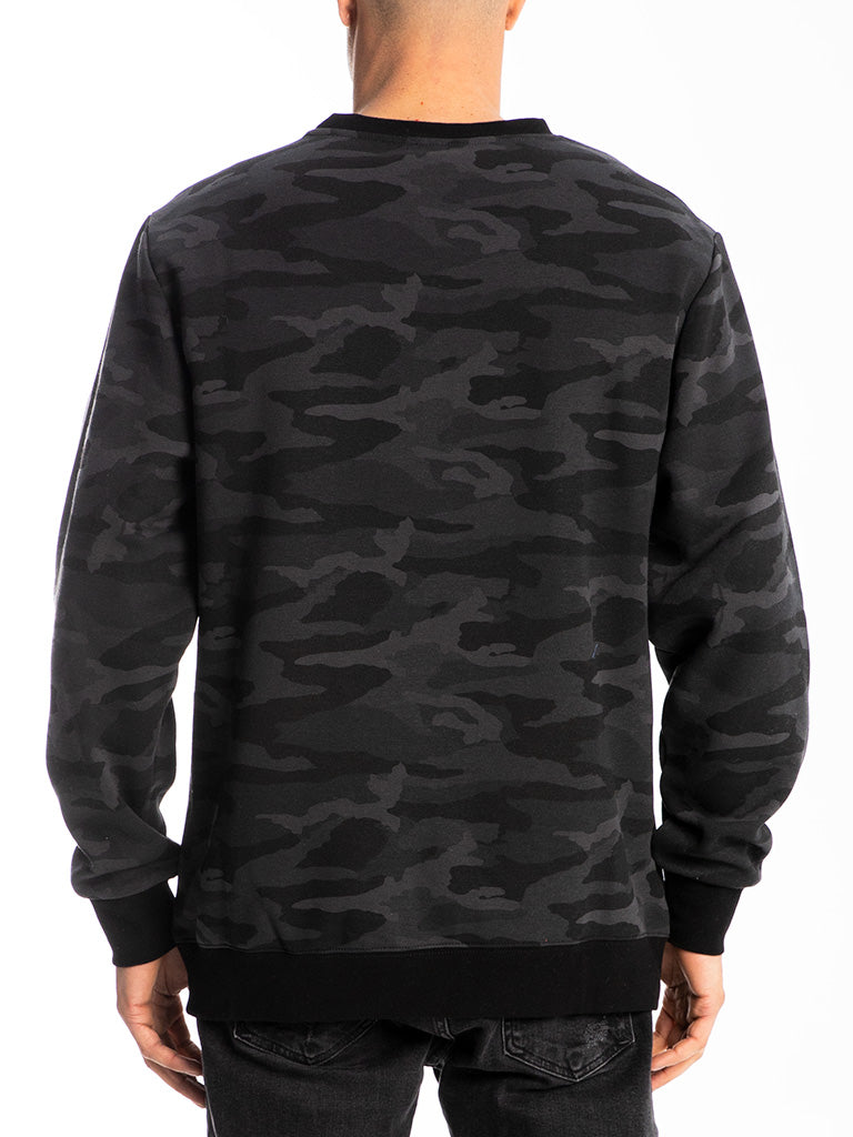 The Premium Crew Sweatshirt in Black Camo