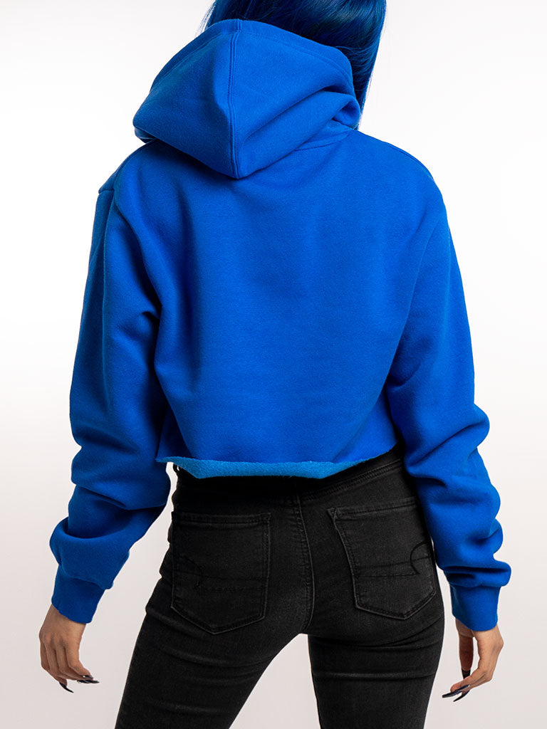 The Ladies Cropped Hoodie in Strong Blue