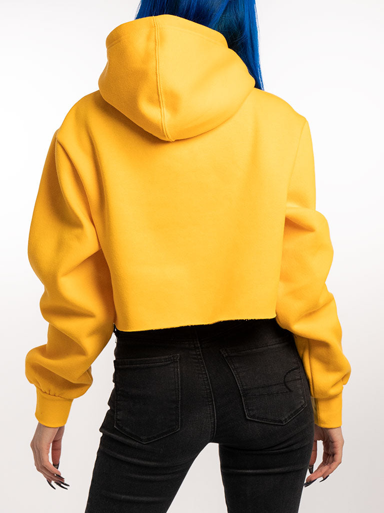 The Ladies Cropped Hoodie in Gold