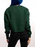 The Ladies Cropped Sweatshirt in Forest Green