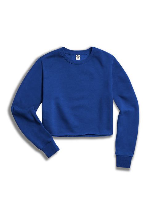 The Ladies Cropped Sweatshirt in Strong Blue