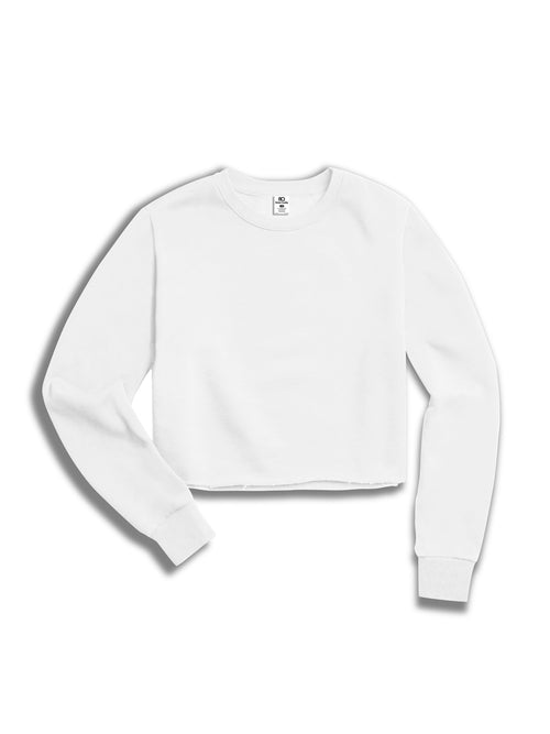 The Ladies Cropped Sweatshirt in White