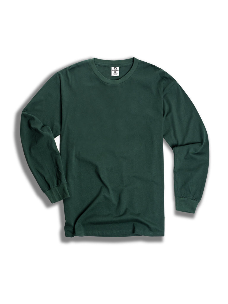 The Premium L/S Crew Tee in Forest Green