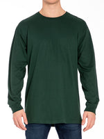 The Premium  L/S Crew Tee in Forest Green