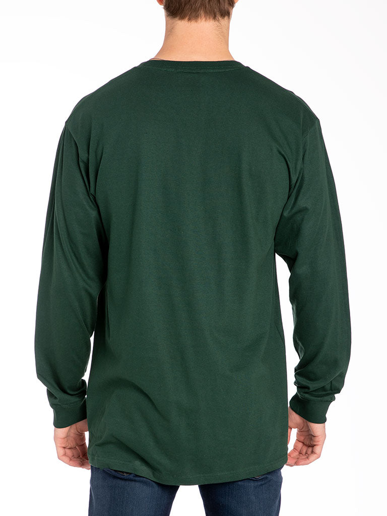 The Premium L/S Crew Tee in Forest Green