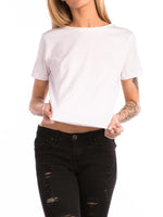 The Ladies Baby Crop Tee in White