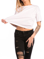 The Ladies Boxy Crop Tee in White
