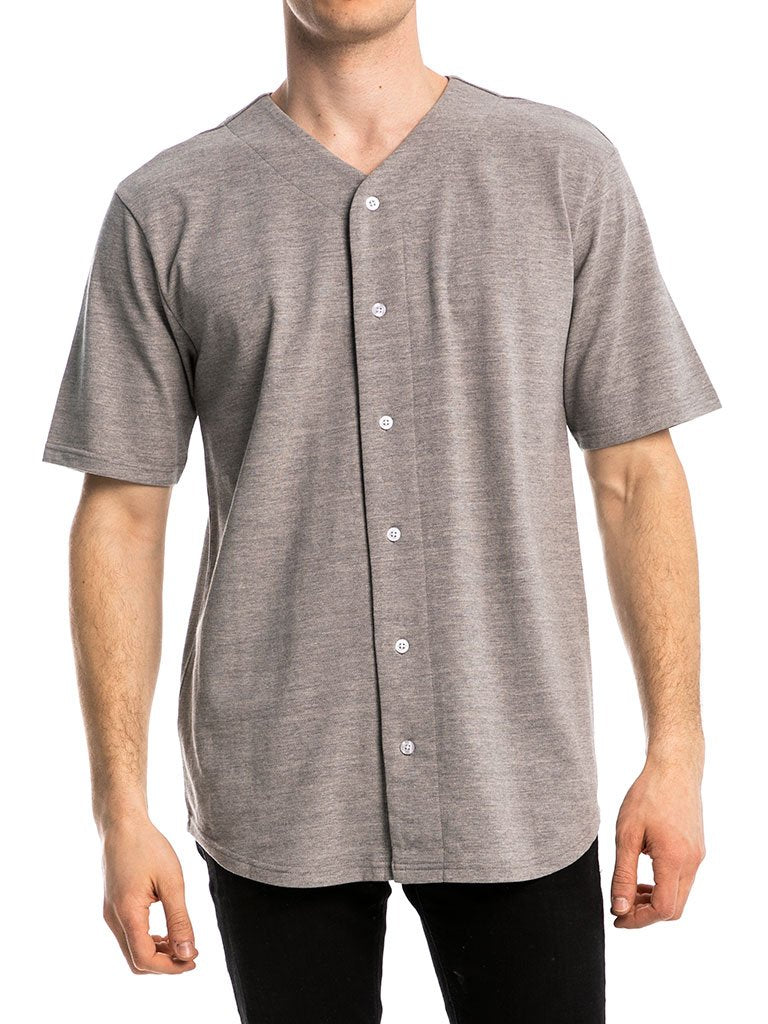 The Premium Baseball Jersey in Heather Grey – betterqualityblanks
