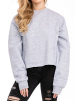 The Ladies Cropped Sweatshirt in Heather Grey