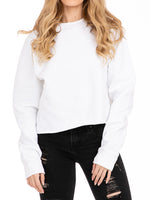 The Ladies Cropped Sweatshirt in White