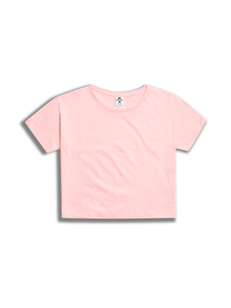 The Ladies Boxy Crop Tee in Pink